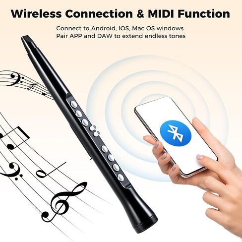 Costzon Electronic Wind Instrument, Portable Mini Digital Electric Saxophone with MIDI, 100 Tones, 3W HIFI Speaker, 4-Octave Range & 2 Fingerings, Rechargeable EWI Synthesizer for Beginners Adults in Saudi Arabia