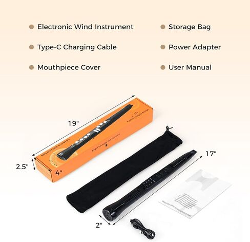 Costzon Electronic Wind Instrument, Portable Mini Digital Electric Saxophone with MIDI, 100 Tones, 3W HIFI Speaker, 4-Octave Range & 2 Fingerings, Rechargeable EWI Synthesizer for Beginners Adults in Saudi Arabia