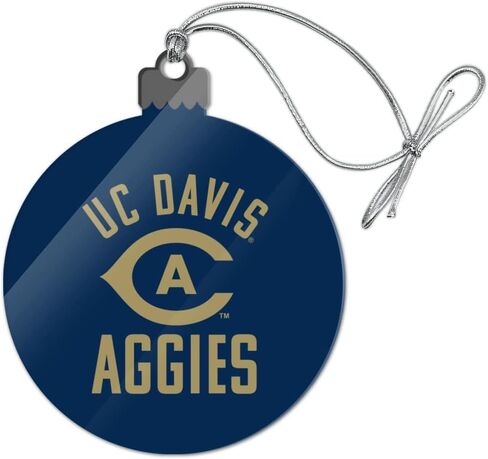 الرسومات والمزيد UC Davis Aggies Logo زينة عطلة شجرة عيد الميلاد من الأكريليك in Saudi Arabia