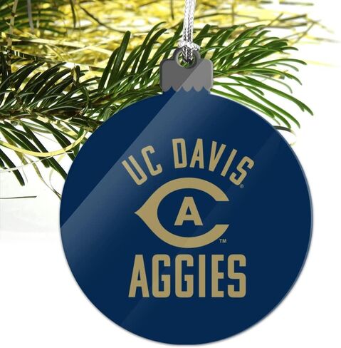 الرسومات والمزيد UC Davis Aggies Logo زينة عطلة شجرة عيد الميلاد من الأكريليك in Saudi Arabia
