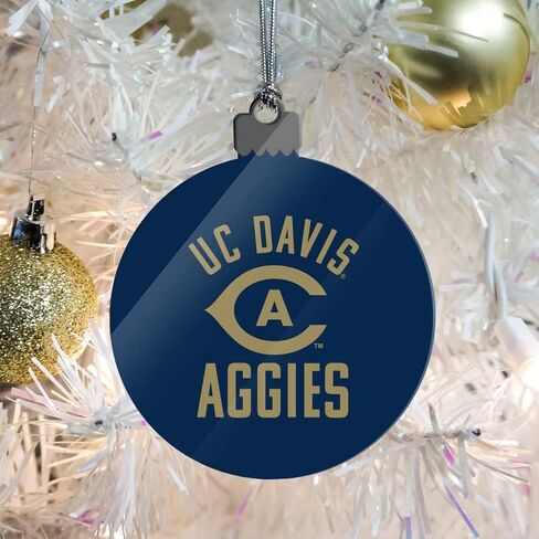 الرسومات والمزيد UC Davis Aggies Logo زينة عطلة شجرة عيد الميلاد من الأكريليك in Saudi Arabia