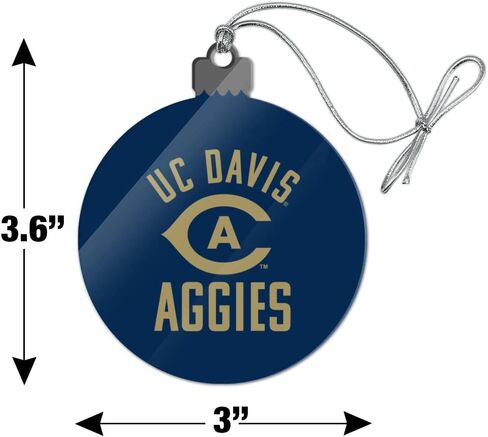 الرسومات والمزيد UC Davis Aggies Logo زينة عطلة شجرة عيد الميلاد من الأكريليك in Saudi Arabia