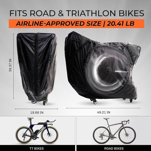 Bike Travel Case Airplane – Box for Air Travel | Durable Bike Bag with Full Protection | Fits Road & TT Bikes with Wheels, Safe Case for Flying in Saudi Arabia