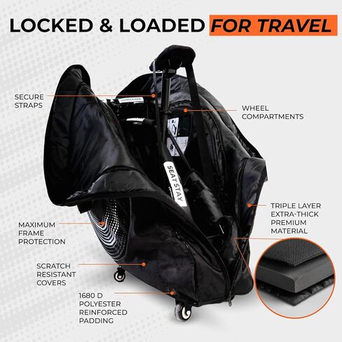 Bike Travel Case Airplane – Box for Air Travel | Durable Bike Bag with Full Protection | Fits Road & TT Bikes with Wheels, Safe Case for Flying in Saudi Arabia