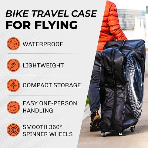 Bike Travel Case Airplane – Box for Air Travel | Durable Bike Bag with Full Protection | Fits Road & TT Bikes with Wheels, Safe Case for Flying in Saudi Arabia
