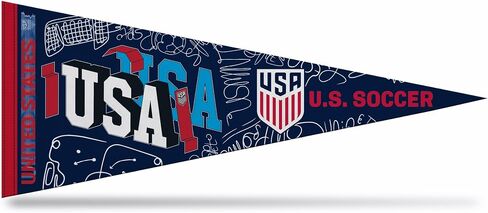 راية ديكور حائط من اللباد مقاس 30.48 سم × 76.2 سم من Rico Industries US Soccer - رائعة للمنزل/غرفة النوم/ديكور كهف الرجل in Saudi Arabia