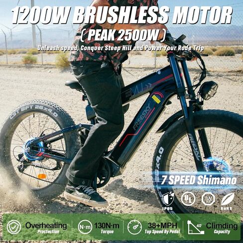 FREESKY Alaska Pro 2025 دراجة كهربائية للبالغين 3000 وات 48 فولت 41 أمبير في الساعة بطارية مزدوجة Ebike 160 ميل طويل المدى 40 ميل في الساعة 26 بوصة إطار سمين تعليق كامل دراجة جبلية إلكترونية مع فرامل هيدروليكية على الطرق الوعرة جميع التضاريس in Kuwait