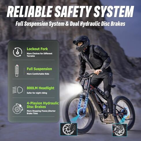FREESKY Alaska Pro 2025 دراجة كهربائية للبالغين 3000 وات 48 فولت 41 أمبير في الساعة بطارية مزدوجة Ebike 160 ميل طويل المدى 40 ميل في الساعة 26 بوصة إطار سمين تعليق كامل دراجة جبلية إلكترونية مع فرامل هيدروليكية على الطرق الوعرة جميع التضاريس in Kuwait