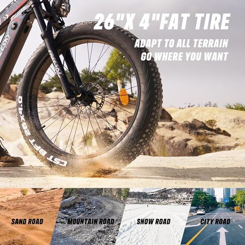 FREESKY Alaska Pro 2025 دراجة كهربائية للبالغين 3000 وات 48 فولت 41 أمبير في الساعة بطارية مزدوجة Ebike 160 ميل طويل المدى 40 ميل في الساعة 26 بوصة إطار سمين تعليق كامل دراجة جبلية إلكترونية مع فرامل هيدروليكية على الطرق الوعرة جميع التضاريس in Kuwait