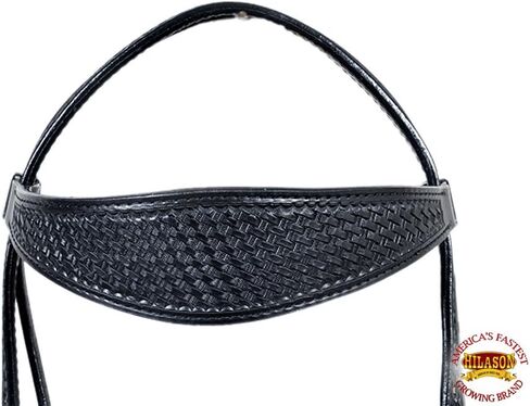 مجموعة طوق الثدي من HILASON Western Horse Headstall سلة من الجلد الأمريكي الأصلي منسوجة باللون الأسود | للخيول in Saudi Arabia