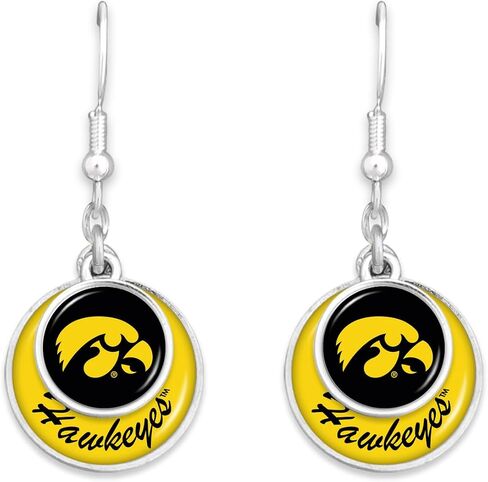 Iowa Hawkeyes Stacked Disk Earrings Jewelry Gift Licensed IU in Saudi Arabia