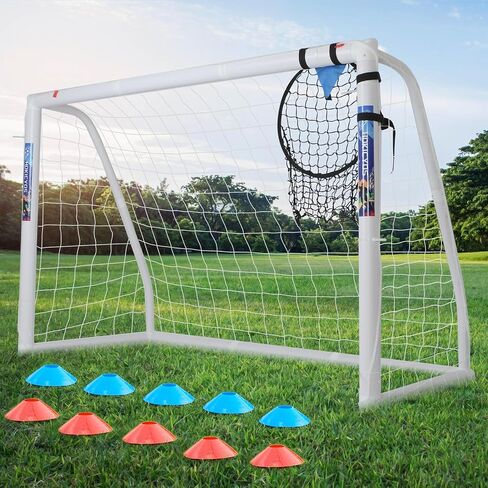 هدف كرة القدم للفناء الخلفي 10×6.5، 8×6 و6×4 قدم، هدف كرة قدم مقاوم للطقس ومحمول HPVC مع شبكة هدف كرة القدم وحقيبة حمل للأطفال والكبار للتدريب في الهواء الطلق in Kuwait