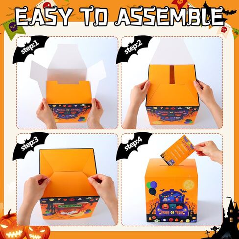 59 Pcs Halloween Trunk or Treat Contest Ballot Kit Includes 1 Ballot Box 4 Trunk or Treat Car Decor Trophies 50 Voting Cards and 4 Award Sashes for Halloween Costume Game Party Decoration in Saudi Arabia