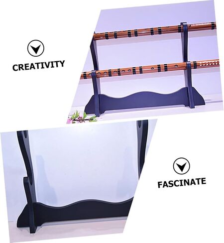 Wooden Flute and Display Stand Two Storage Holder for Musical Instruments and Decorative for Home Display and Organization in Saudi Arabia