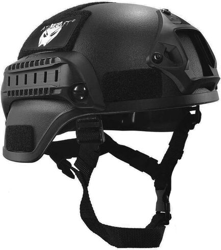 خوذة ATAIRSOFT التكتيكية Airsoft Paintball MICH 2000 مع حاجز جانبي وحامل NVG in Kuwait