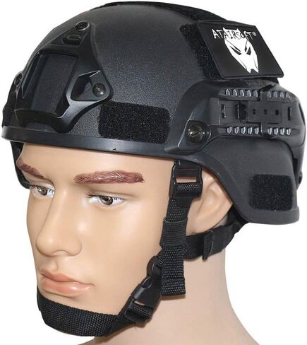 خوذة ATAIRSOFT التكتيكية Airsoft Paintball MICH 2000 مع حاجز جانبي وحامل NVG in Kuwait