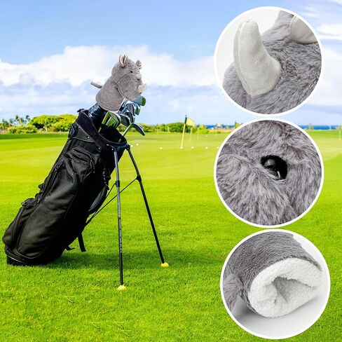 Funny Drive Head Covers Rhino Golf Club for Driver – Cartoon Funny Plush Animal Head Guard Fits Standard 460cc Woods – Cute Novelty Cool Headcovers for Men Women Clubs, Fun and Coolest Golf Wood Cover in Saudi Arabia