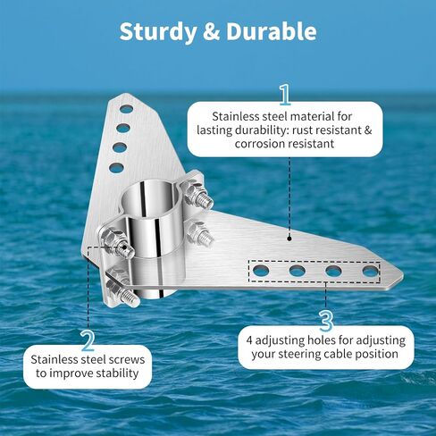 Haoguo Steering Triangle Compatible with Newport NK-180S Brushless Kayak Motor, Stainless Steel Structure, Anti-Rust, Easy Installation in Saudi Arabia