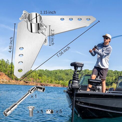 Haoguo Steering Triangle Compatible with Newport NK-180S Brushless Kayak Motor, Stainless Steel Structure, Anti-Rust, Easy Installation in Saudi Arabia