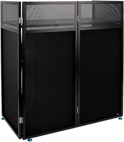 Topteng Portable DJ Facade Booth with Black/White Lighting Scrims, 42" x 20" Metal Frame DJ Table with Cable Slots, Carrying Case, for Events Clubs Bars Weddings Shows Party Indoor and Outdoor in Saudi Arabia