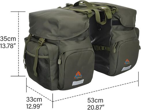 Bicycle Saddle Bags Rear Rack,Waterproof 50L Bike Panier Bag For MTB/E-Bike,Bike Trunk Bag With Reflective Stripes (Camo,50L) in Saudi Arabia