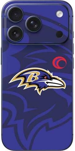 Skinit Decal Phone Skin Compatible with iPhone 17 Pro Max - Officially Licensed NFL Baltimore Ravens Black & White Design in Saudi Arabia