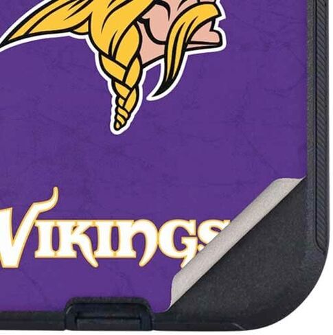 Skinit Decal Phone Skin Compatible with OtterBox Defender iPhone 15 - Officially Licensed NFL Minnesota Vikings Distressed Design in Saudi Arabia