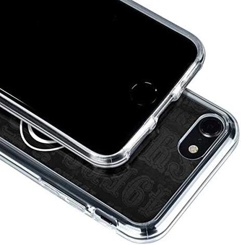 حافظة هاتف Skinit الشفافة متوافقة مع iPhone SE (الجيل الثاني والثالث) - تصميم أبيض وأسود مرخص رسميًا من NFL San Franciso 49ers in Saudi Arabia
