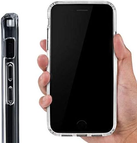 حافظة هاتف Skinit الشفافة متوافقة مع iPhone SE (الجيل الثاني والثالث) - تصميم أبيض وأسود مرخص رسميًا من NFL San Franciso 49ers in Saudi Arabia