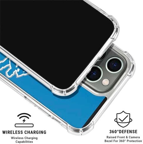 Skinit Clear Phone Case Compatible with iPhone 15 Pro Max - Officially Licensed NFL Detroit Lions Distressed Design in Saudi Arabia