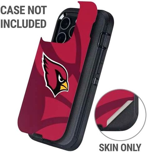 غلاف هاتف Skinit متوافق مع OtterBox Defender iPhone 14 Pro Max - تصميم رؤية مزدوجة مرخص رسميًا من NFL Arizona Cardinals in Saudi Arabia