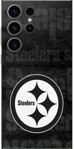 ملصق هاتف Skinit متوافق مع هاتف Galaxy S25 Ultra - تصميم بلوك منطقة NFL مرخص رسميًا من NFL Pittsburgh Steelers in Saudi Arabia
