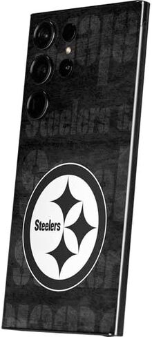 ملصق هاتف Skinit متوافق مع هاتف Galaxy S25 Ultra - تصميم بلوك منطقة NFL مرخص رسميًا من NFL Pittsburgh Steelers in Saudi Arabia