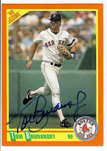 Tom Brunansky Signed 1990 Score Card #49T Boston Sox - Baseball Slabbed Autographed Cards in Saudi Arabia