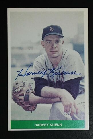 Harvey Kuenn (d.1988) Detroit Tigers Signed Autographed 4x6 1984 TCMA Card - Baseball Slabbed Autographed Cards in Saudi Arabia