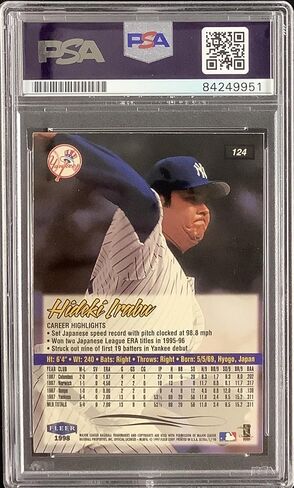 Hideki Irabu Signed 1998 Fleer Ultra #124 Card Yankees PSA/DNA Auto Gem Mt 10 - Baseball Slabbed Autographed Cards in Saudi Arabia