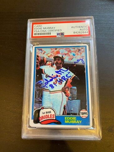 1981 Topps Eddie Murray "1981 HRC" Signed Porcelain Baseball Card PSA DNA - Baseball Slabbed Autographed Cards in Saudi Arabia