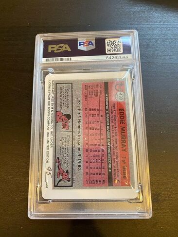 1981 Topps Eddie Murray "1981 HRC" Signed Porcelain Baseball Card PSA DNA - Baseball Slabbed Autographed Cards in Saudi Arabia