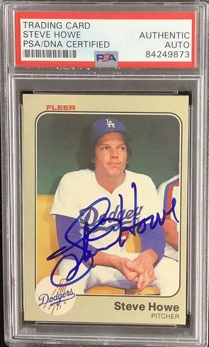 ستيف هاو وقع 1983 Fleer #209 بطاقة البيسبول LA Dodgers توقيعه PSA/DNA - بطاقات البيسبول الموقعة in Saudi Arabia