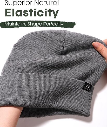 FURTALK 100% Merino Wool Beanie Hat for Men Women Warm Winter Hat Double Layer Knitted Beanies in Saudi Arabia