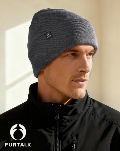 FURTALK 100% Merino Wool Beanie Hat for Men Women Warm Winter Hat Double Layer Knitted Beanies in Saudi Arabia