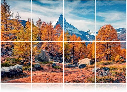 WoveN SounD Art Acoustic Panels, Sound Absorbing, Wall Decoration, Suitable for Artistic Noise Reduction, Bedroom Studios & Home Theaters (Golden Trees-Rocks & Peak), 48x32x0.4 Inch in Kuwait