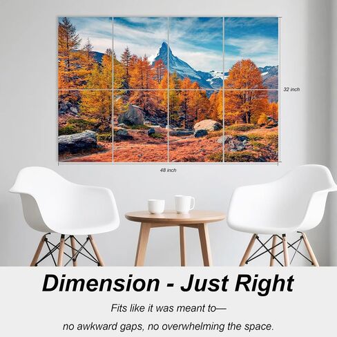 WoveN SounD Art Acoustic Panels, Sound Absorbing, Wall Decoration, Suitable for Artistic Noise Reduction, Bedroom Studios & Home Theaters (Golden Trees-Rocks & Peak), 48x32x0.4 Inch in Kuwait