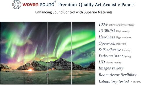 WoveN SounD Art Acoustic Panels, Sound Absorbing, Wall Decoration, Suitable for Artistic Noise Reduction, Bedroom Studios & Home Theaters (Golden Trees-Rocks & Peak), 48x32x0.4 Inch in Kuwait