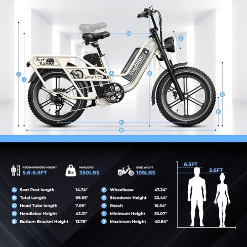 Dual Battery Electric Bike for Adults, 160 Miles Long Range Cargo Ebike with 48V 60AH Removable 2880WH Battery, 1450W Peak Motor 34MPH Electric Bicycle, 20" x 4" Fat Tire Hydraulic Brakes E Bike in Saudi Arabia