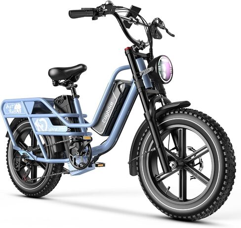 Dual Battery Electric Bike for Adults, 160 Miles Long Range Cargo Ebike with 48V 60AH Removable 2880WH Battery, 1450W Peak Motor 34MPH Electric Bicycle, 20" x 4" Fat Tire Hydraulic Brakes E Bike in Saudi Arabia