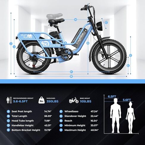 Dual Battery Electric Bike for Adults, 160 Miles Long Range Cargo Ebike with 48V 60AH Removable 2880WH Battery, 1450W Peak Motor 34MPH Electric Bicycle, 20" x 4" Fat Tire Hydraulic Brakes E Bike in Saudi Arabia