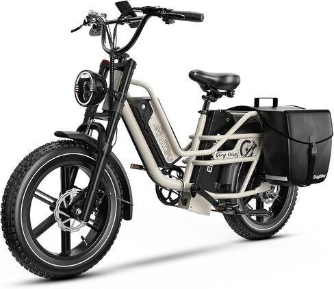 Dual Battery Electric Bike for Adults, 160 Miles Long Range Cargo Ebike with 48V 60AH Removable 2880WH Battery, 1450W Peak Motor 34MPH Electric Bicycle, 20" x 4" Fat Tire Hydraulic Brakes E Bike in Saudi Arabia