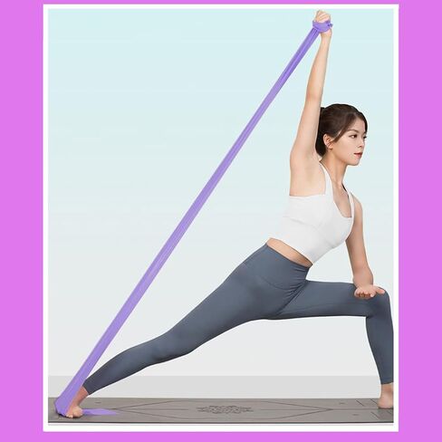 Resistance Bands Long Non-Latex Stretch Bands for Exercise Pilates Flexbands Strength Training, Length 4.9 FT,Thickness 0.35MM, Purple in Saudi Arabia