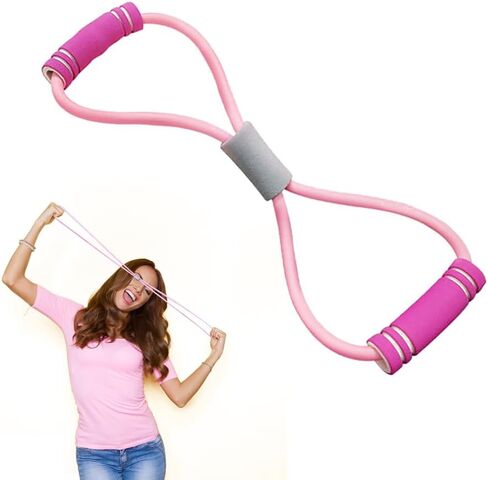 Resistance Bands with Handles,Figure 8 Stretch Fitness Strap for Full-Body Workouts, Resistance Bands for Women, Strength Training, Flexibility, Exercise Elastic Rope for Gym Home in Saudi Arabia